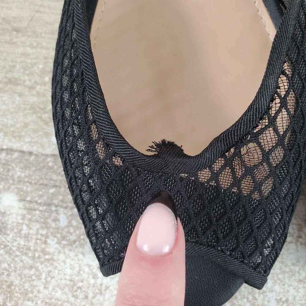 Steve Madden Riveting Womens Dress Sandals Sz 9.5 M Slip On Black Stiletto Heel